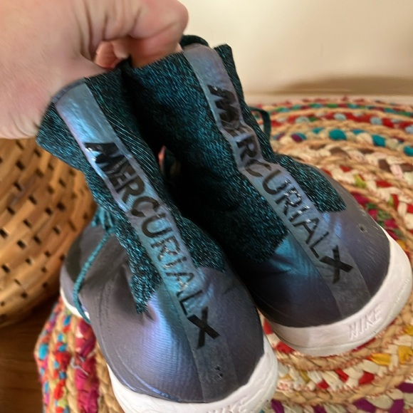 Nike Mercurial X Teal and Black Indoor Soccer Sneakers Shoes - Picture 3 of 6